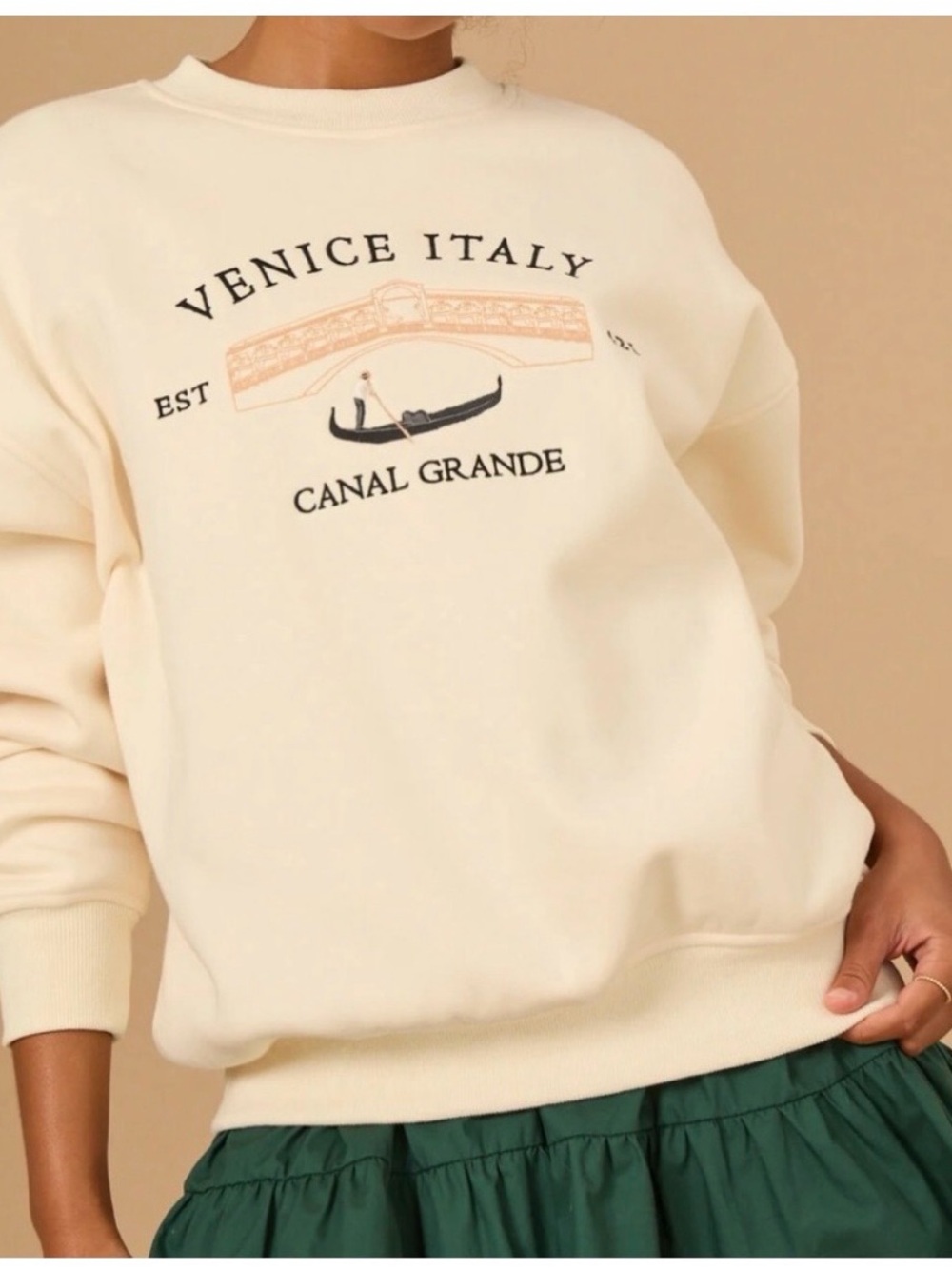Altar'd State Cream 'Venice Italy Canal Grande' Crewneck Sweatshirt